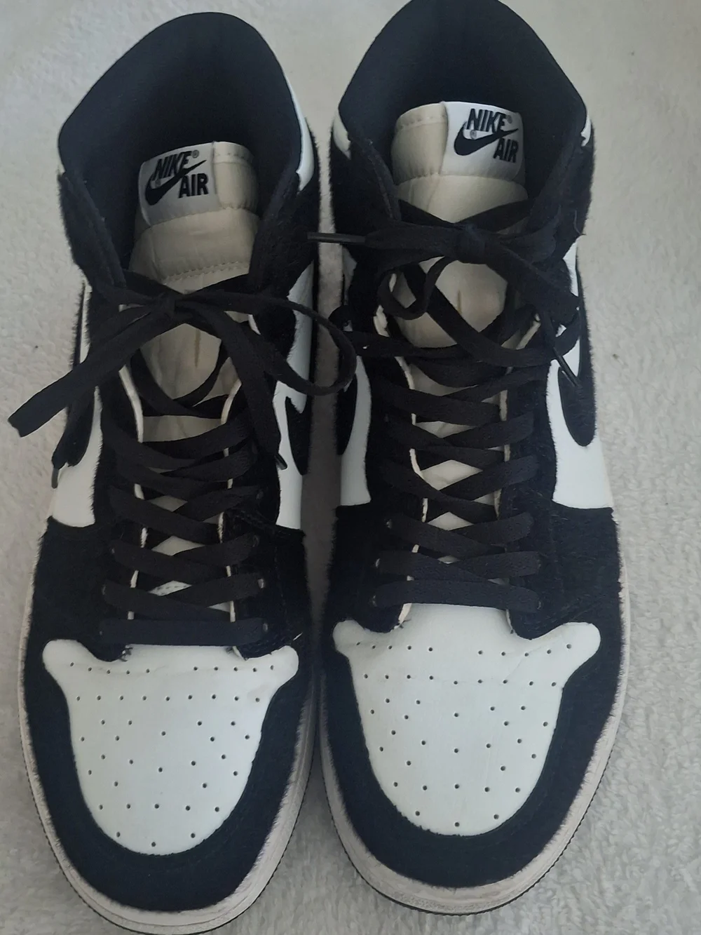 Air Jordan 1 Retro High OG Twist Panda Black White Fur EU 47 US 13